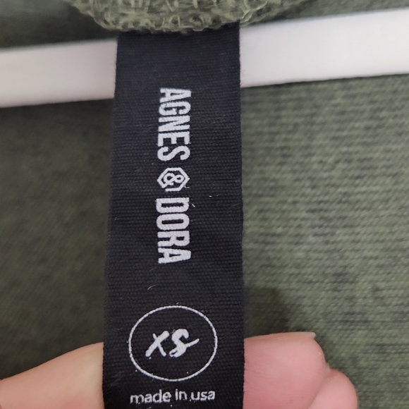 Agnes & Dora Green Black Long Line Open 1/2 Sleeve Cardigan Size XS - Picture 5 of 6